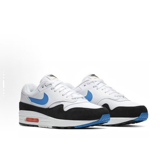 Air Max 1 Branco preto e azul